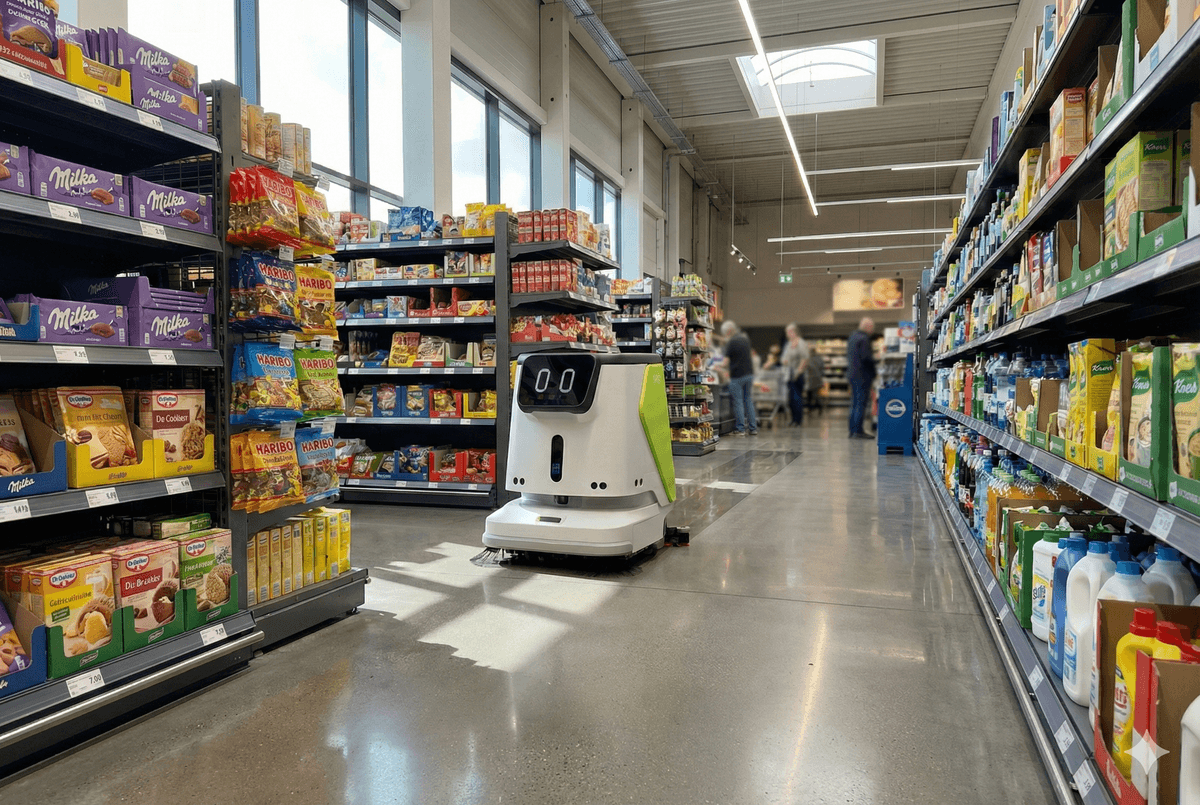 Reinigungsroboter bei der Arbeit