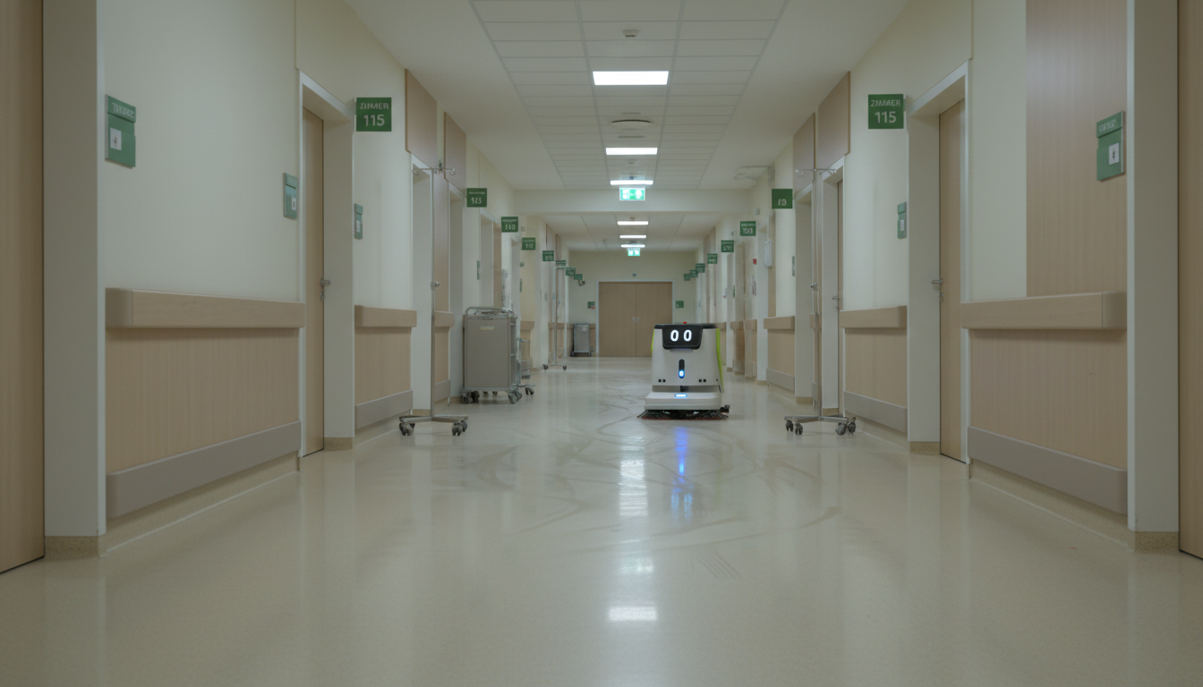 Reinigung von Krankenhausfluren und Wartebereichen