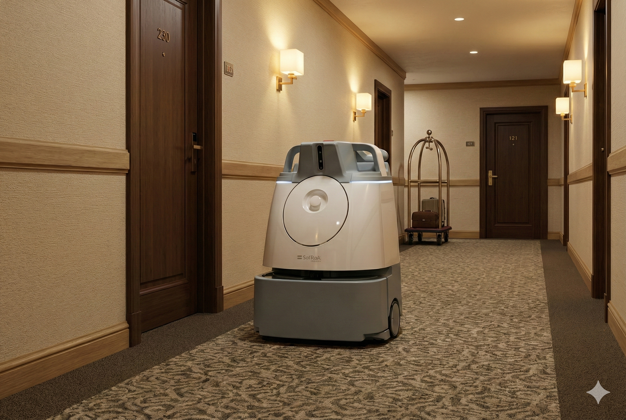 Reinigungsroboter im Hotel